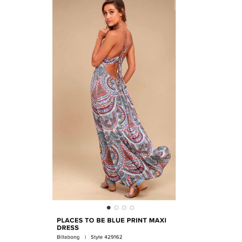 Places to be blue print maxi dress- Billabong